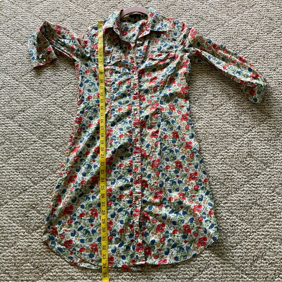 Theory Floral Long Sleeve Button-up Shirt Dress 6 - Picture 9 of 10
